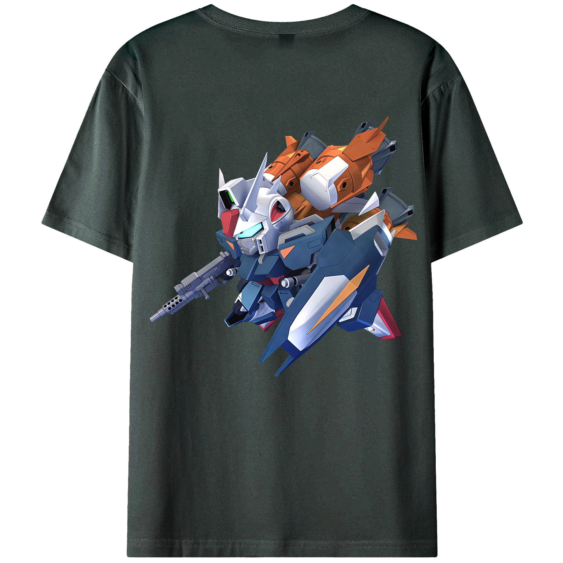 （画像用） 機動戦士ガンダム Mobile Suit Gundam 綿100％ メンズ半袖Tシャツ（バックプリント） 通気性